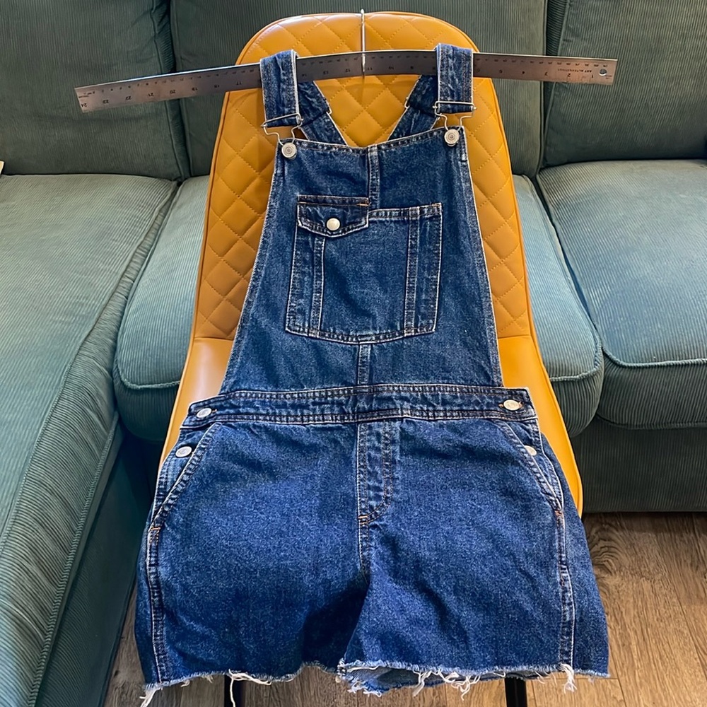 Topshop Moto Cut-off Overall Shorts